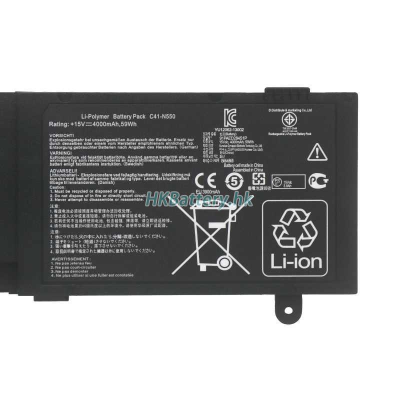 Asus華碩 N550JK-CN539D代用電池